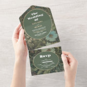 Bloemen Art Nouveau Bruiloft All In One Uitnodiging (Afscheurbaar)