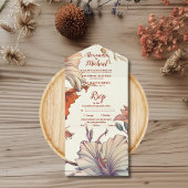  Bloemen Art Nouveau Bruiloft All In One Uitnodiging