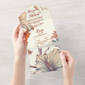  Bloemen Art Nouveau Bruiloft All In One Uitnodiging (Afscheurbaar)