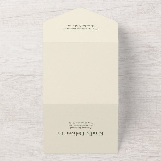  Bloemen Art Nouveau Bruiloft All In One Uitnodiging (Buitenkant)