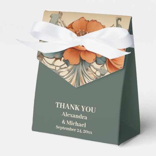  Bloemen Art Nouveau Bruiloft Bedankdoosjes (Voorkant Zijde)