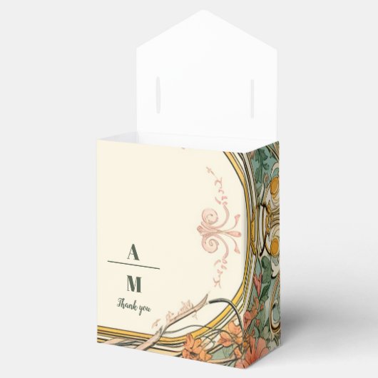  Bloemen Art Nouveau Bruiloft Bedankdoosjes (Geopend)