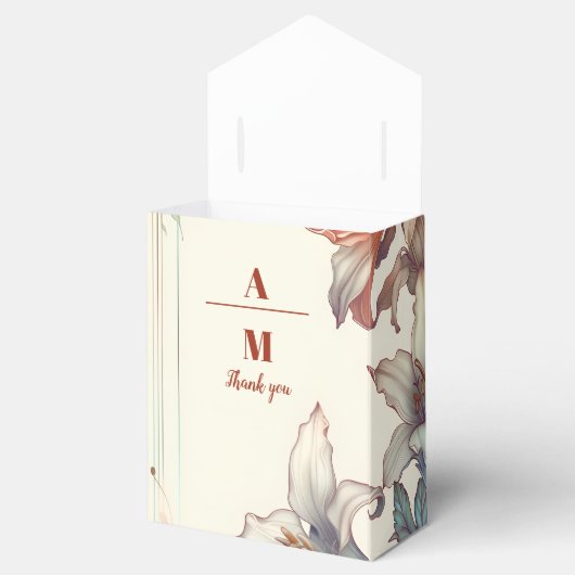  Bloemen Art Nouveau Bruiloft Bedankdoosjes (Geopend)