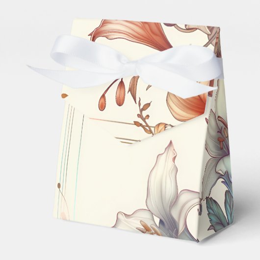 Bloemen Art Nouveau Bruiloft Bedankdoosjes (Voorkant Zijde)