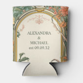 Bloemen Art Nouveau Bruiloft Blikjeskoeler (Voorkant)