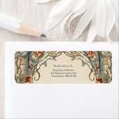  Bloemen Art Nouveau Bruiloft Etiket (Insitu)
