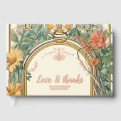  Bloemen Art Nouveau Bruiloft Gastenboek (Voorkant)