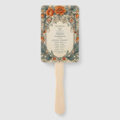  Bloemen Art Nouveau Bruiloft Handwaaier (Achterkant)