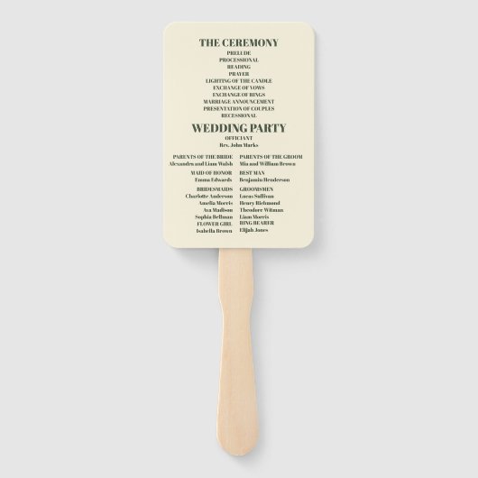  Bloemen Art Nouveau Bruiloft Handwaaier (Achterkant)