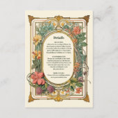  Bloemen Art Nouveau Bruiloft Informatiekaartje (Voorkant)