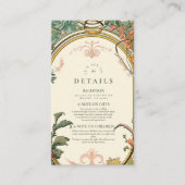  Bloemen Art Nouveau Bruiloft Informatiekaartje (Voorkant)