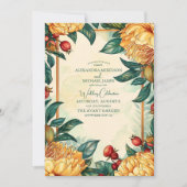 Bloemen Art Nouveau Bruiloft Kaart (Voorkant)