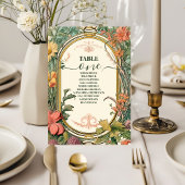 Bloemen Art Nouveau Bruiloft Kaart