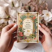 Bloemen Art Nouveau Bruiloft Kaart