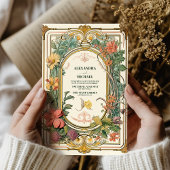Bloemen Art Nouveau Bruiloft Kaart