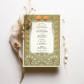  Bloemen Art Nouveau Bruiloft Kaart