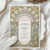  Bloemen Art Nouveau Bruiloft Kaart
