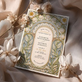  Bloemen Art Nouveau Bruiloft Kaart