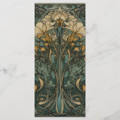  Bloemen Art Nouveau Bruiloft Menu (Achterkant)
