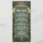 Bloemen Art Nouveau Bruiloft Menu (Voorkant)