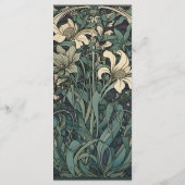  Bloemen Art Nouveau Bruiloft Menu (Achterkant)