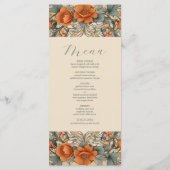  Bloemen Art Nouveau Bruiloft Menu (Achterkant)