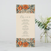  Bloemen Art Nouveau Bruiloft Menu (Staand voorkant)