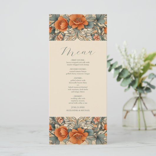  Bloemen Art Nouveau Bruiloft Menu
