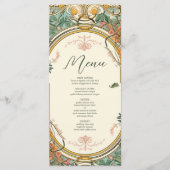  Bloemen Art Nouveau Bruiloft Menu (Voorkant)