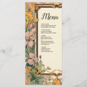  Bloemen Art Nouveau Bruiloft Menu (Voorkant)