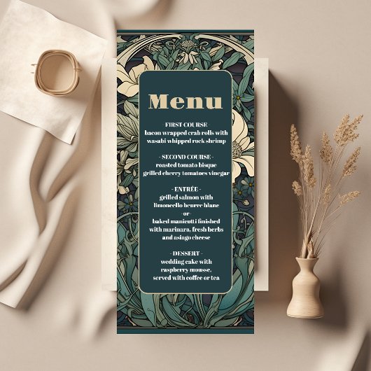  Bloemen Art Nouveau Bruiloft Menu