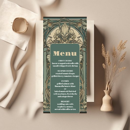  Bloemen Art Nouveau Bruiloft Menu
