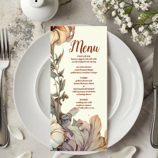  Bloemen Art Nouveau Bruiloft Menu