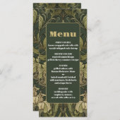  Bloemen Art Nouveau Bruiloft Menu (Voorkant / Achterkant)