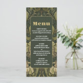  Bloemen Art Nouveau Bruiloft Menu (Staand voorkant)
