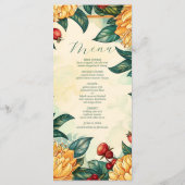 Bloemen Art Nouveau Bruiloft Menu (Achterkant)