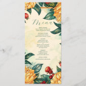 Bloemen Art Nouveau Bruiloft Menu (Voorkant)