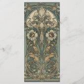  Bloemen Art Nouveau Bruiloft Menu (Achterkant)