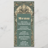  Bloemen Art Nouveau Bruiloft Menu (Voorkant)