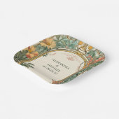  Bloemen Art Nouveau Bruiloft Papieren Bordje (Gebogen)