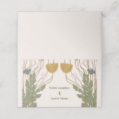  Bloemen Art Nouveau Bruiloft Plaatskaartje (Buitenkant ongevouwen)