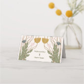  Bloemen Art Nouveau Bruiloft Plaatskaartje (Voorkant)