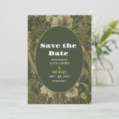  Bloemen Art Nouveau Bruiloft Save The Date (Staand voorkant)