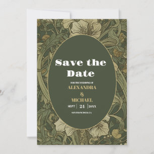  Bloemen Art Nouveau Bruiloft Save The Date
