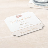  Bloemen Art Nouveau Bruiloft Save the Date Kartonnen Onderzetters (Gekanteld)