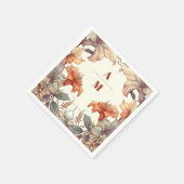 Bloemen Art Nouveau Bruiloft Servet (Hoek)