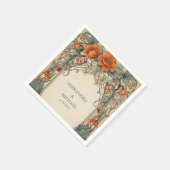 Bloemen Art Nouveau Bruiloft Servet (Hoek)