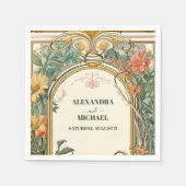  Bloemen Art Nouveau Bruiloft Servet (Voorkant)