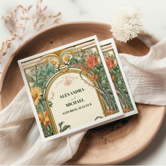  Bloemen Art Nouveau Bruiloft Servet