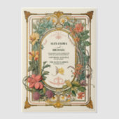  Bloemen Art Nouveau Bruiloft Vellum Uitnodigingen (Voorkant)